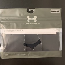 NEW Under Armour Women's Pure Stretch Thong 3 Pack Underwear Panties Black XL