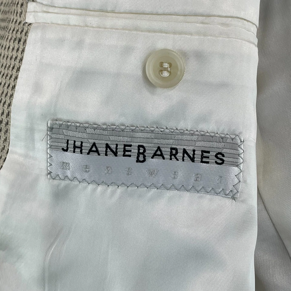 Blazer Abrigo Deportivo Vintage Jhane Barnes Hombre 42R (Etiqueta 38R) Marfil Geométrico Foto 2 de 4