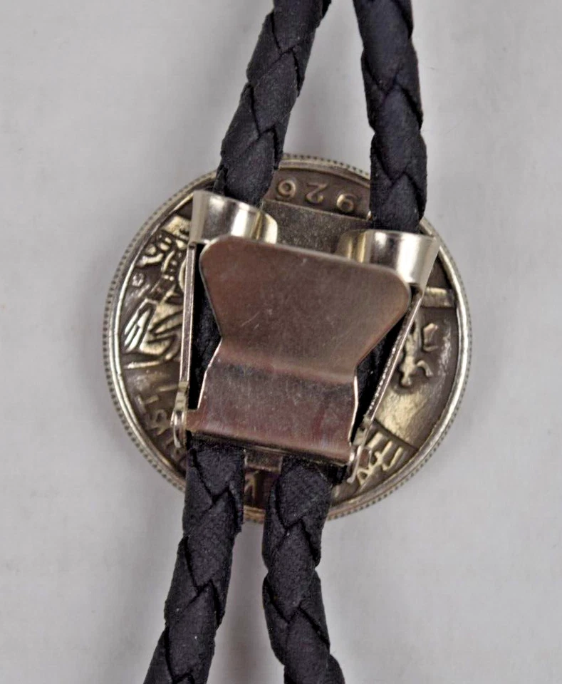 Vintage Bolo Tie Commemorative 1926 Half Dollar Oregon Trail Native American - Image 4 of 4