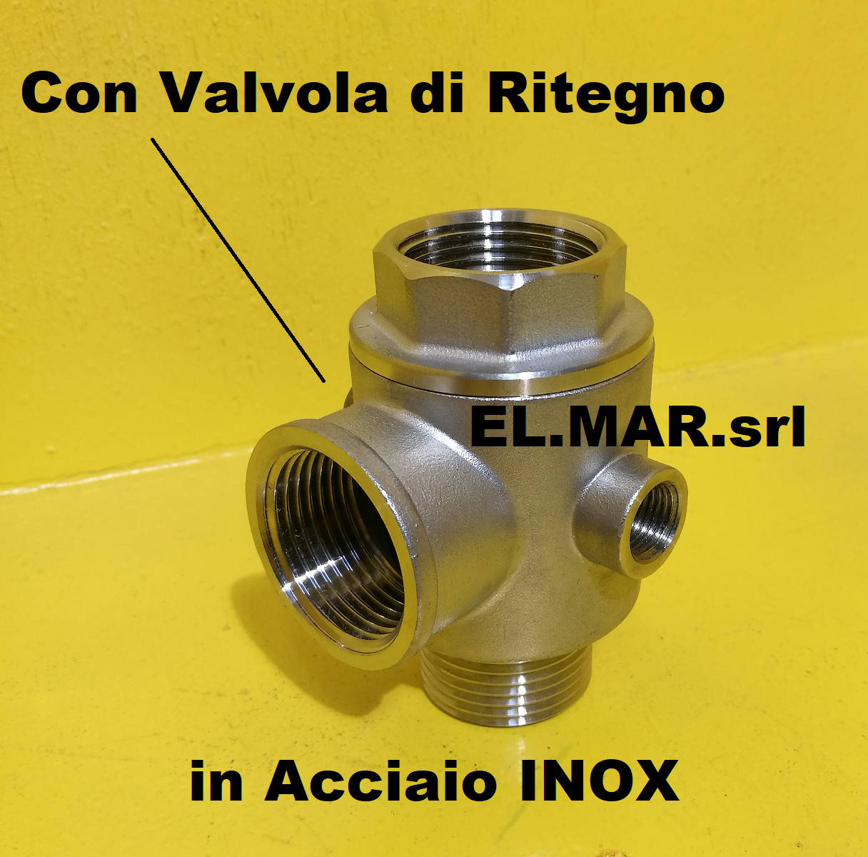 Raccordo 5 Vie Antiruggine INOX AISI 304 con Valvola per Pompa