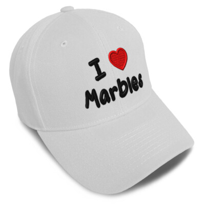 Baseball Cap I (Love) Marbles Red Heart Hobbies Lovers Dad Hats for Men & Women