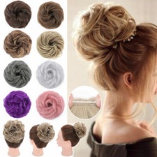 Real Soft Curly Messy Bun Hair Piece Scrunchie Thick Natural Hair Extensions HYT
