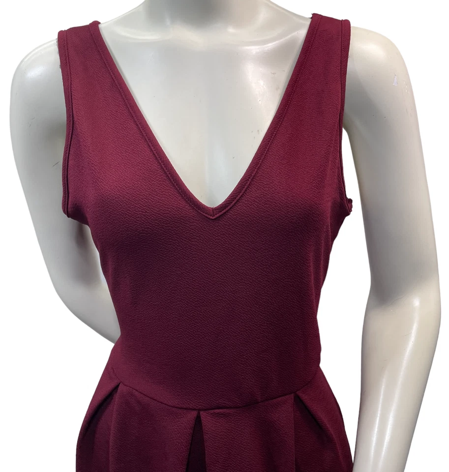 24 Seven Dress Womens size Large Burgundy Sleeveless Vneck High Low Stretch New — 第 2/4 张图片