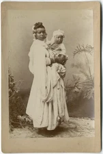 Photo Tirage Albuminé Femme Algérie Orientalisme Vers 1880
