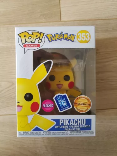 FUNKO POP GAMES POKEMON 353 PIKACHU FLOCKED EXCLUSIVITÉ MICROMANIA - Neuf