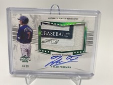 Tyler Freeman 2019 Leaf Trinity Jumbo Patch Auto 4/20 Jersey Tag