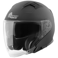 Motorcycle Helmet XXL - Germot GM 670 Open Face Helmet with Sun Visor - Matt Black