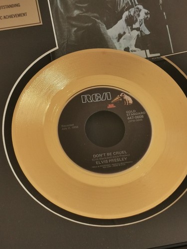 Elvis Presley Framed 24k Gold Plated Record Hound Dog Don't Be Cruel 24KT - Picture 8 of 17
