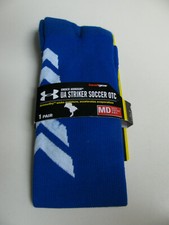 Men's Under Armour Soccer OTC Socks - Size Medium - Royal Blue and White - NEW