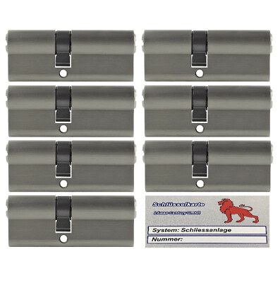 7x Profilzylinder 70mm 30/40 +35 Schlüssel Tür Gleichschließend mit Codekarte