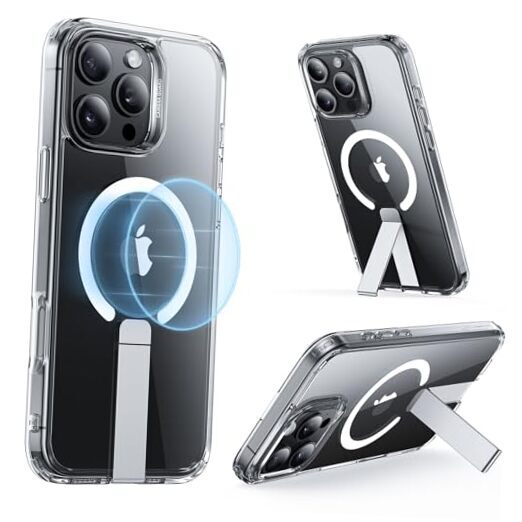 for Case with Kickstand, Compatible with MagSafe, iPhone 16 Pro Max Clear