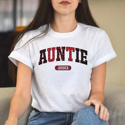 Personalized Auntie Valentine's Day Unisex T-Shirt Custom name Aunt heart love