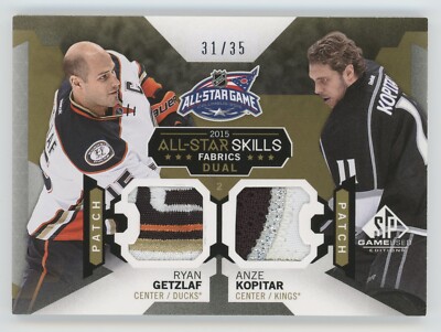 2015-16 UD SP Game Used Ryan Getzlaf Anze Kopitar All-Star Patch /35 #AS2-16