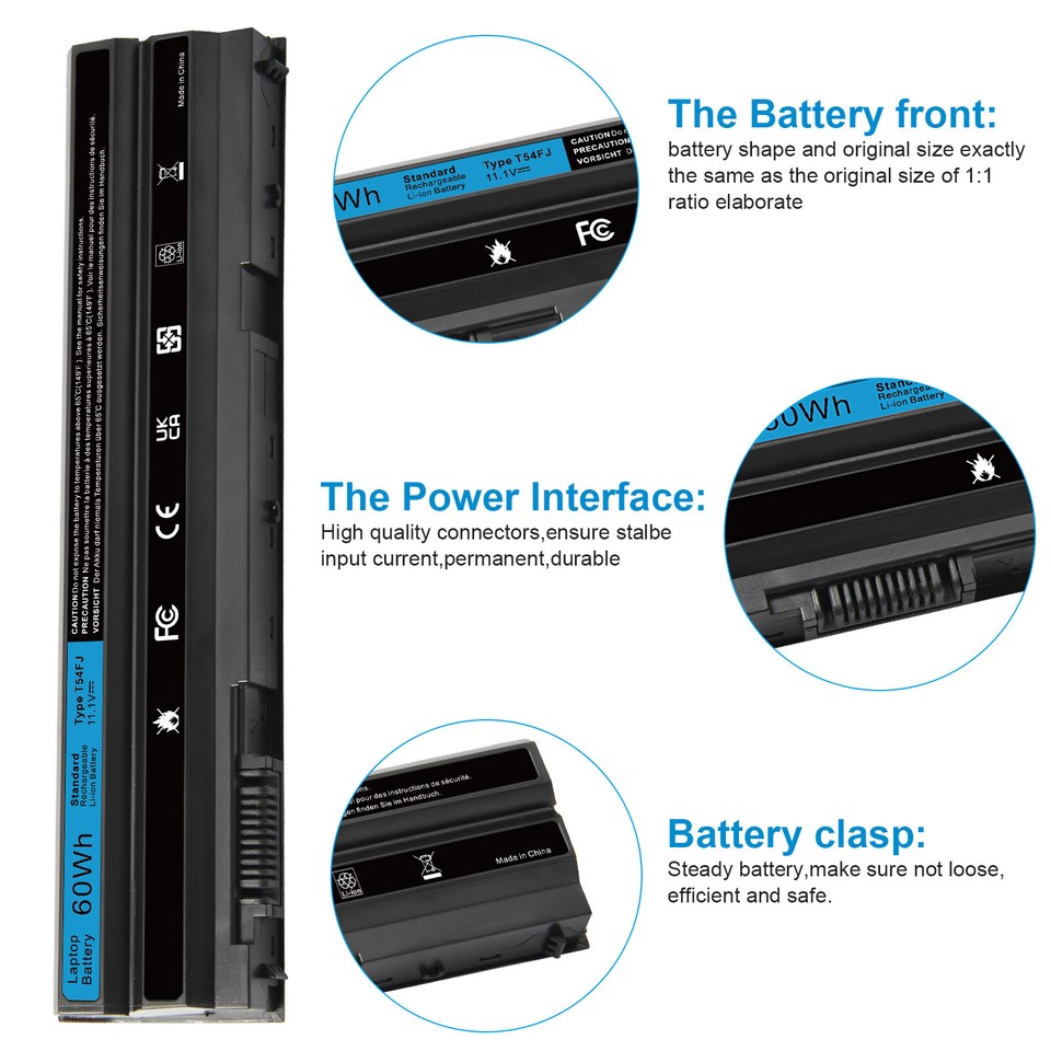 M5Y0X T54FJ 97Wh Laptop Battery for Dell Latitude E6430 E5420 E5430 E6420 E6530 E6540 E6440 04NW9 2P2MJ NHXVW M5YOX 8858X 7FJ92 - 7