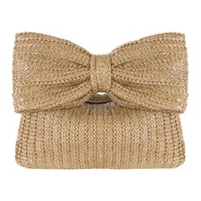 Straw Bow Purse Summer Clutch Purse Women Straw Handbag Vacation Party Clutch