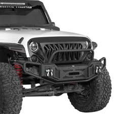 Fit Jeep Wrangler Jk 2007-2018 Tube Steel Front Bumper Wbull Bar Winch Plate Fit Jeep Wrangler Jk 2007-2018 Tube Steel Front Bumper Wbull Bar Winch Plate