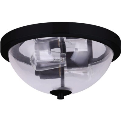 (1)-Home Impressions 13 In. Matte Black Flush Mount Light Fixture. IFM370A13BK-B