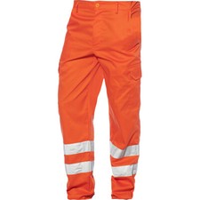 Pantaloni Uomo da Lavoro Alta Visibilità Cargo Fluorescenti Multitasche Fluo