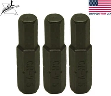 3x 5mm Allen Bits H5 Metric 25mm/1" Long 1/4" Hex Shank Screwdriver Drill