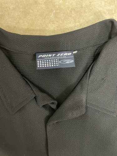 90s Y2K Flames Button Up Shirt XL Short Sleeves Black Gray Pocket Point Zero - Picture 3 of 4