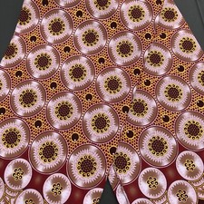 African fabric, Ankara fabric, Metallic gold glitter, Maroon circles fabric