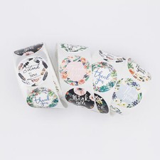100 Assorted Thank You Self-Adhesive Paper Gift Tags - TL095
