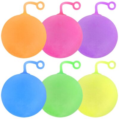 6x Bubble-YoYo-Ball mit Licht und Glitzer - Weicher Gummiball [Auswahl variiert]