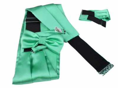 Fascia da smoking uomo verde a scelta con papillon | eBay
