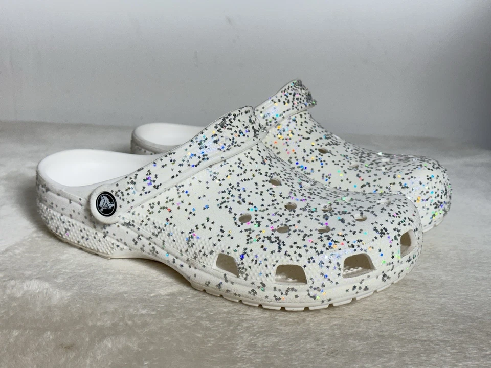 Zueco Crocs Clásico - Brillo Estrella Metálico - Talla 8 Hombres 10 Mujeres Foto 4 de 4