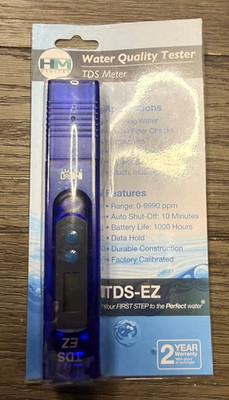HM Digital TDS-EZ PPM Meter/Tester, Water Quality Purity Test Hydroponics Filter