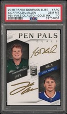 2018 Panini Donruss Elite Pen Pals Duals Auto Allen Darnold Auto Gold Ink PSA 10