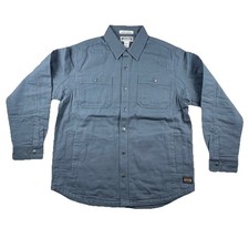 OLD STOCK NWT DULUTH TRADING Fire Hose Shirt BLUE Flannel Lined Jacket Canvas. L
