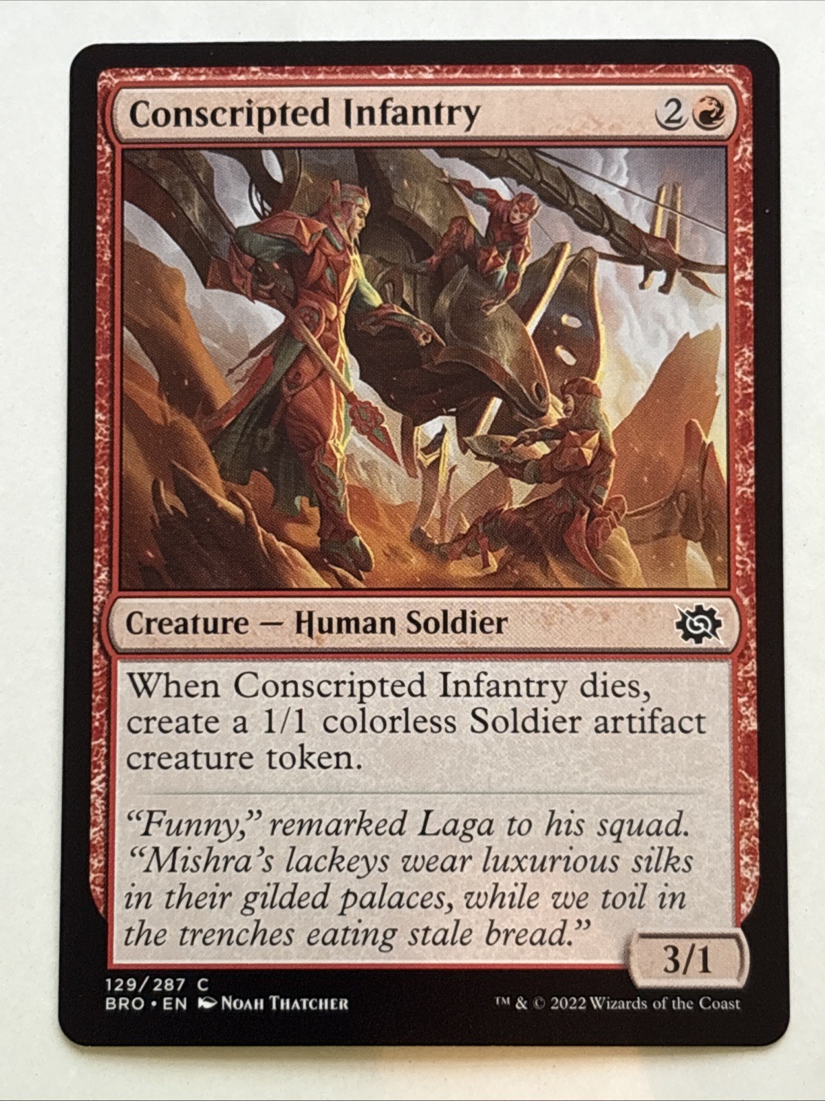 MTG The Brothers' War Conscripted Infantry 129/287 NM