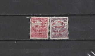 Hungary SET 208/209 overprinted stamps 1917 MNH 1 ct discounted