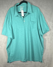 LL Bean Mens Lakewood Performance Button Front Shirt Blue Green Stretch 3XL NWT