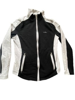 Lauren Ralph Lauren LRL Active White Black Color Block Zip up Jacket size Medium