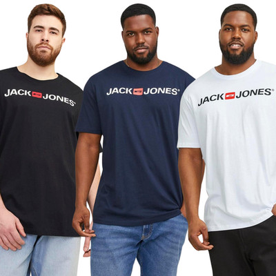 Jack & Jones Herren Corp Übergröße Big Tall Kurzarm Rundhalsausschnitt T-Shirt Oberteil Tee