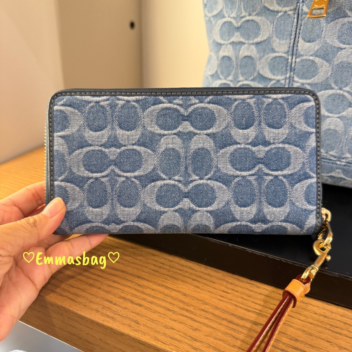 【担々麺】【COACH】Blue Denim Hawaii Wallet COACH Tabby Regenerative Cotton Denim Wallet - Macy's