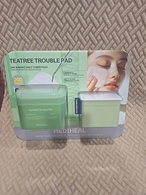 NEW MEDIHEAL TEATREE TROUBLE TONER PADS -200 PADS TEA TREE SKIN CARE -200 CT.