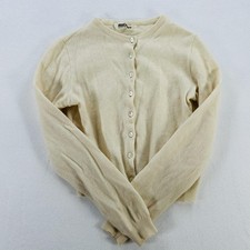 Miu Miu Cardigan Sweater Girls Small White Angora Button Front Made Italy