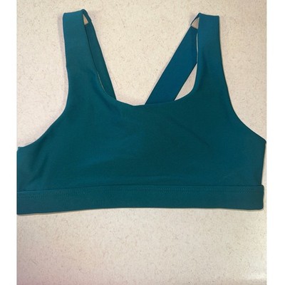 Old Navy Active Girls Powersoft Go-Dry Sports Bra Teal Green Criss Cross Back