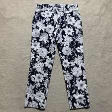 Gap Pants Womens 4R Blue White Floral Khakis Slim City Dress Casual Meas 30x25.5