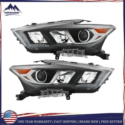 1 Pair Headlights Assembly Set Fit For Nissan Maxima 2016-2018 Clear Chrome New