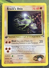 1st Edition Brock’s Onix Rare 21/132 - Gym Heroes - Near Mint