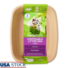 Eco-Friendly Disposable Cat Litter Pans 3 Pack Quick Clean Odor Control New