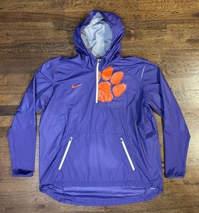 Nike Clemson Tigers Windbreaker 1/4 Zip Swoosh NCAA With Hood - Mens XL