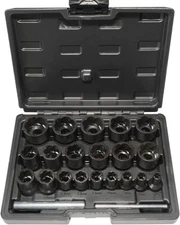 DPTOOL 22 Piece Bolt Nut Extractor Set, 1/2" and 3/8" Drive Impact Lug Nut Remov