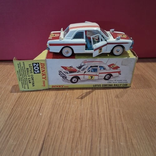 Dinky 205 Lotus Cortina Rally Model Car  Vintage Original Box Ref JJ20