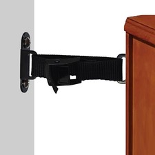 Anti Tip Furniture Anchors for Baby Proofing Cabinets Adjustable Black