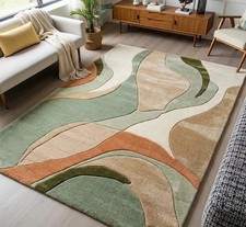 Modern Geometric Hand Tufted Wool Rug   Contemporary Abstract Area Rug Carpet